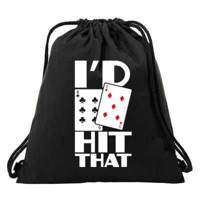 Poker ID Hit That Gambling Texas Hold Em Card Game Drawstring Bag
