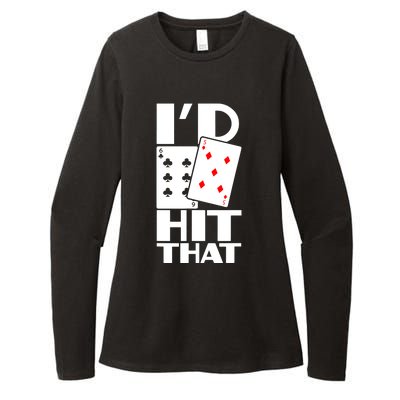 Poker ID Hit That Gambling Texas Hold Em Card Game Womens CVC Long Sleeve Shirt