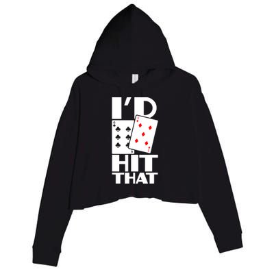 Poker ID Hit That Gambling Texas Hold Em Card Game Crop Fleece Hoodie