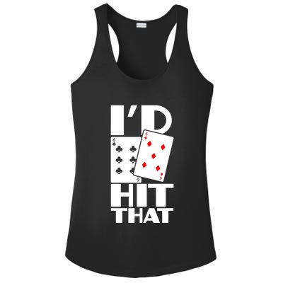Poker ID Hit That Gambling Texas Hold Em Card Game Ladies PosiCharge Competitor Racerback Tank