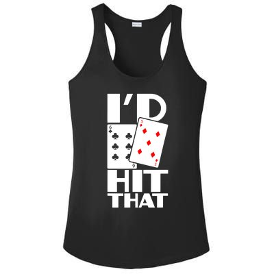 Poker ID Hit That Gambling Texas Hold Em Card Game Ladies PosiCharge Competitor Racerback Tank