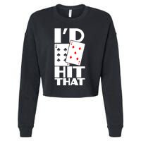 Poker ID Hit That Gambling Texas Hold Em Card Game Cropped Pullover Crew