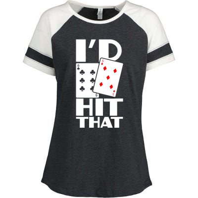 Poker ID Hit That Gambling Texas Hold Em Card Game Enza Ladies Jersey Colorblock Tee