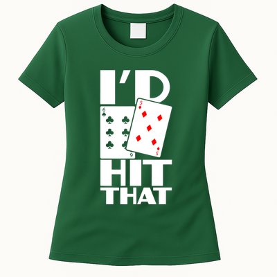 Poker ID Hit That Gambling Texas Hold Em Card Game Womens T-Shirt