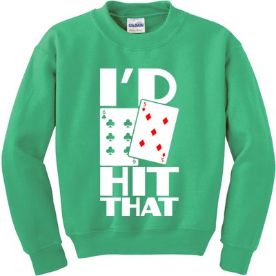 Poker ID Hit That Gambling Texas Hold Em Card Game Kids Sweatshirt