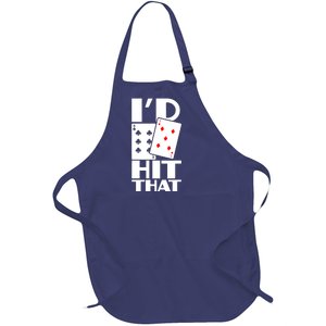 Poker ID Hit That Gambling Texas Hold Em Card Game Full-Length Apron With Pockets