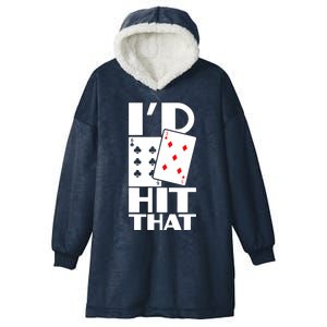 Poker ID Hit That Gambling Texas Hold Em Card Game Hooded Wearable Blanket