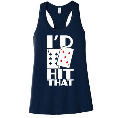 Poker ID Hit That Gambling Texas Hold Em Card Game Women's Racerback Tank