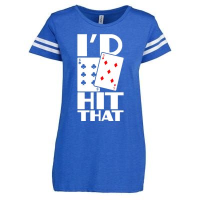 Poker ID Hit That Gambling Texas Hold Em Card Game Enza Ladies Jersey Football T-Shirt