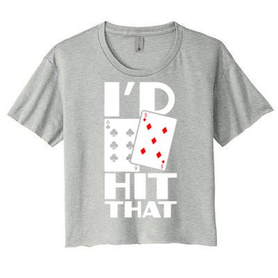 Poker ID Hit That Gambling Texas Hold Em Card Game Women's Crop Top Tee