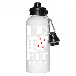 Poker ID Hit That Gambling Texas Hold Em Card Game Aluminum Water Bottle