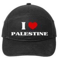 Palestine I Heart Palestine Souvenir I Love Palestine 7-Panel Snapback Hat