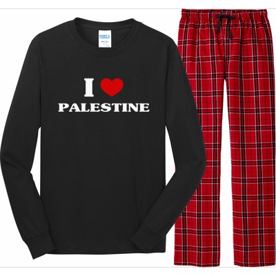 Palestine I Heart Palestine Souvenir I Love Palestine Long Sleeve Pajama Set