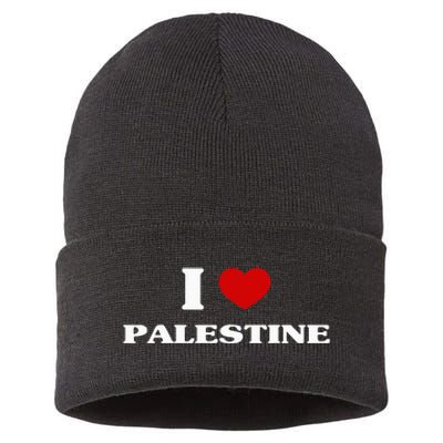 Palestine I Heart Palestine Souvenir I Love Palestine Sustainable Knit Beanie