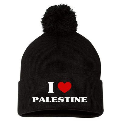 Palestine I Heart Palestine Souvenir I Love Palestine Pom Pom 12in Knit Beanie