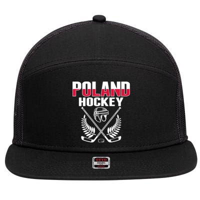 Poland Ice Hockey Fans Jersey Polish Hockey Team Supporter Gift 7 Panel Mesh Trucker Snapback Hat