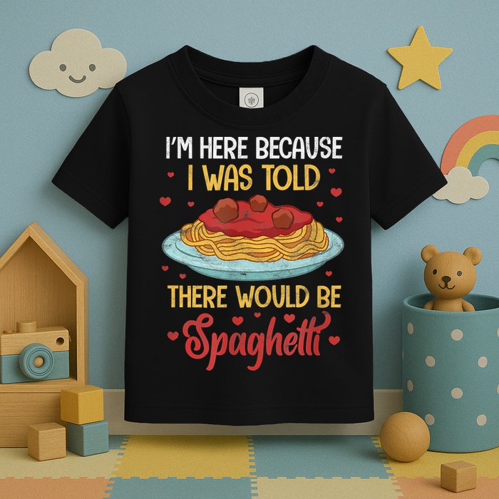 Pasta I'm Here Because I Was Told There Would Be Spaghetti Toddler T-Shirt
