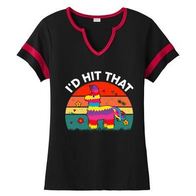 Pinata Id Hit That Cinco De Mayo Funny Mexican Ladies Halftime Notch Neck Tee