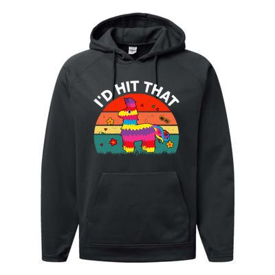 Pinata Id Hit That Cinco De Mayo Funny Mexican Performance Fleece Hoodie