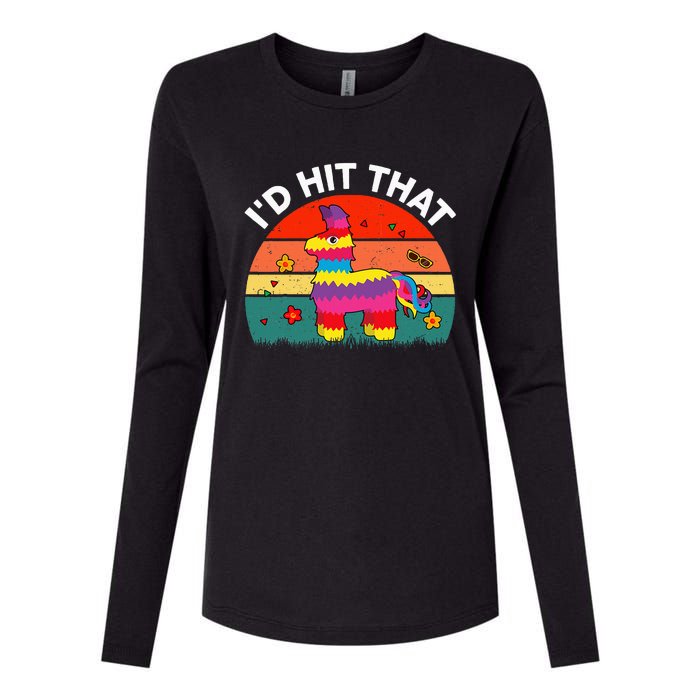 Pinata Id Hit That Cinco De Mayo Funny Mexican Womens Cotton Relaxed Long Sleeve T-Shirt