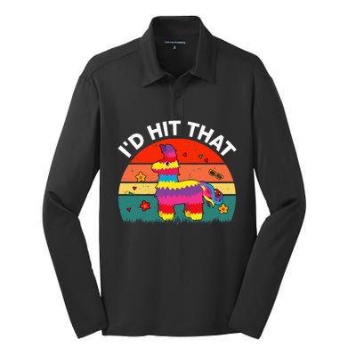 Pinata Id Hit That Cinco De Mayo Funny Mexican Silk Touch Performance Long Sleeve Polo