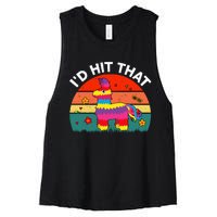 Pinata Id Hit That Cinco De Mayo Funny Mexican Women's Racerback Cropped Tank