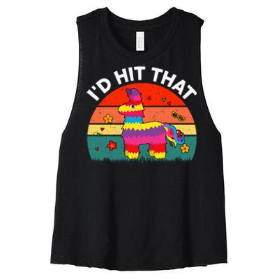 Pinata Id Hit That Cinco De Mayo Funny Mexican Women's Racerback Cropped Tank