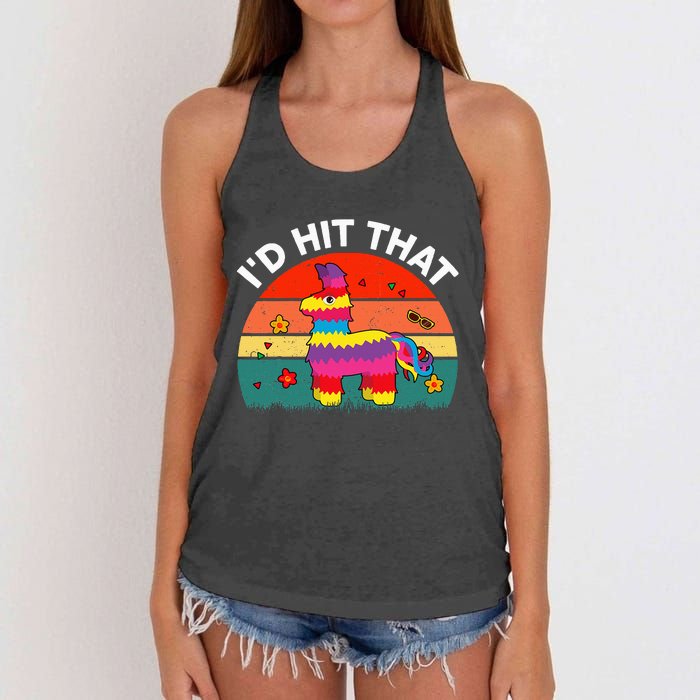 Pinata Id Hit That Cinco De Mayo Funny Mexican Women's Knotted Racerback Tank