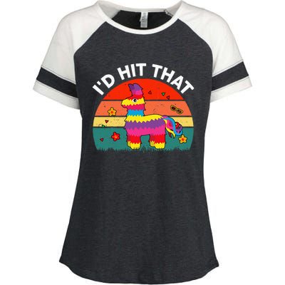 Pinata Id Hit That Cinco De Mayo Funny Mexican Enza Ladies Jersey Colorblock Tee