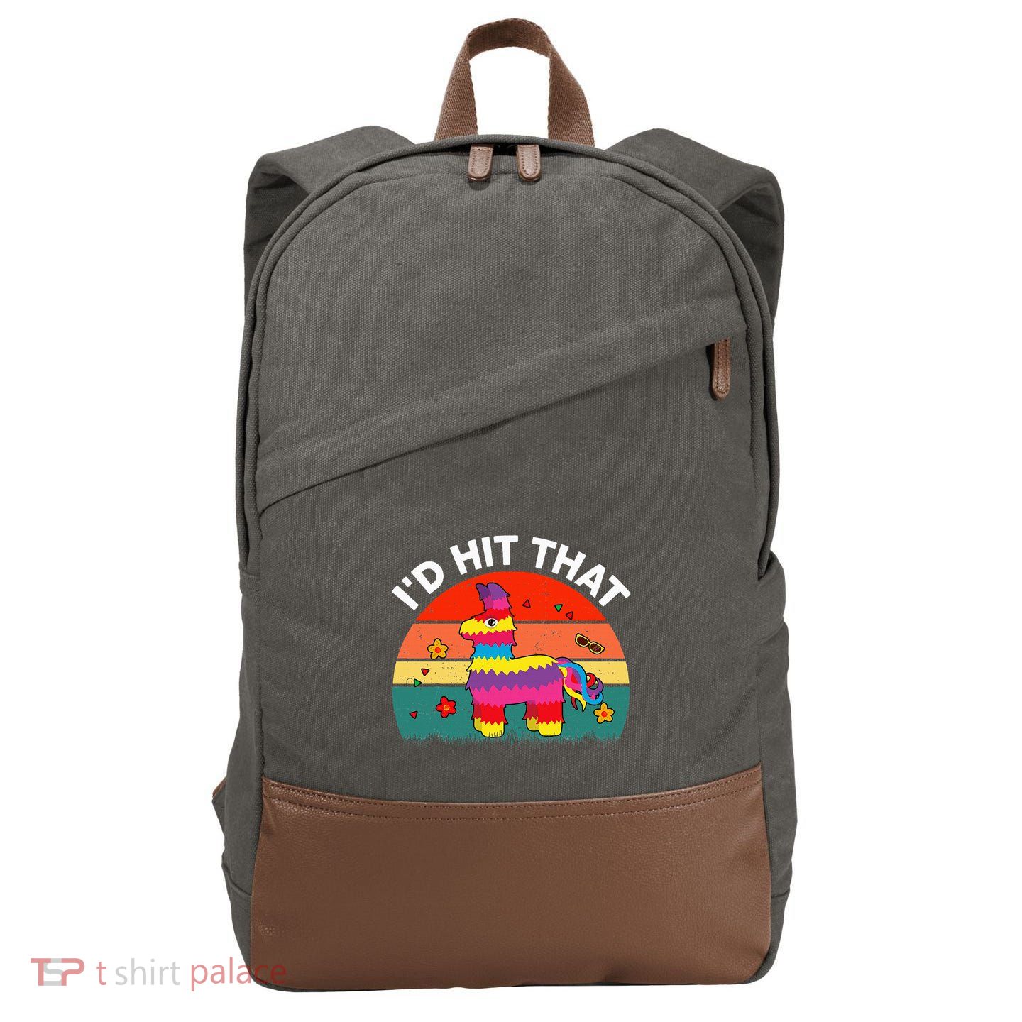 Pinata Id Hit That Cinco De Mayo Funny Mexican Cotton Canvas Backpack