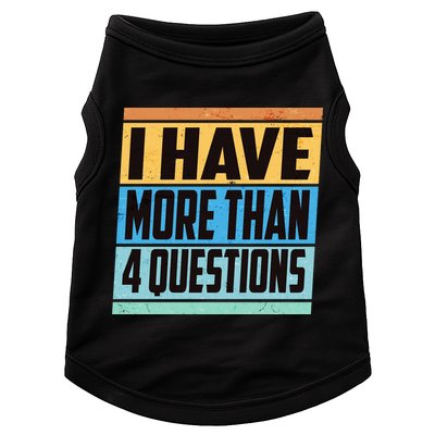 Passover I Have More Than 4 Questions Doggie Tank
