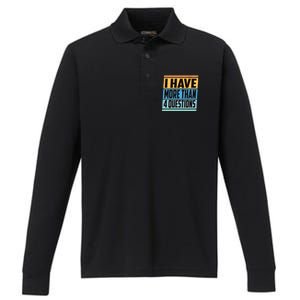 Passover I Have More Than 4 Questions Performance Long Sleeve Polo