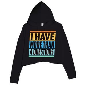 Passover I Have More Than 4 Questions Crop Fleece Hoodie