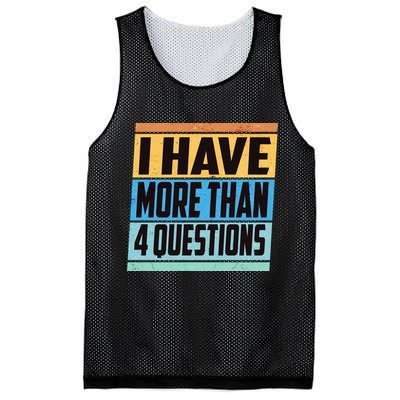 Passover I Have More Than 4 Questions Mesh Reversible Basketball Jersey Tank