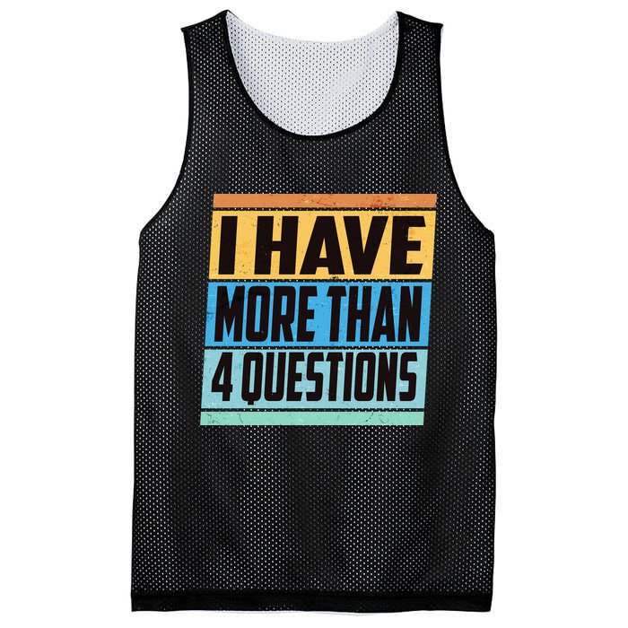 Passover I Have More Than 4 Questions Mesh Reversible Basketball Jersey Tank