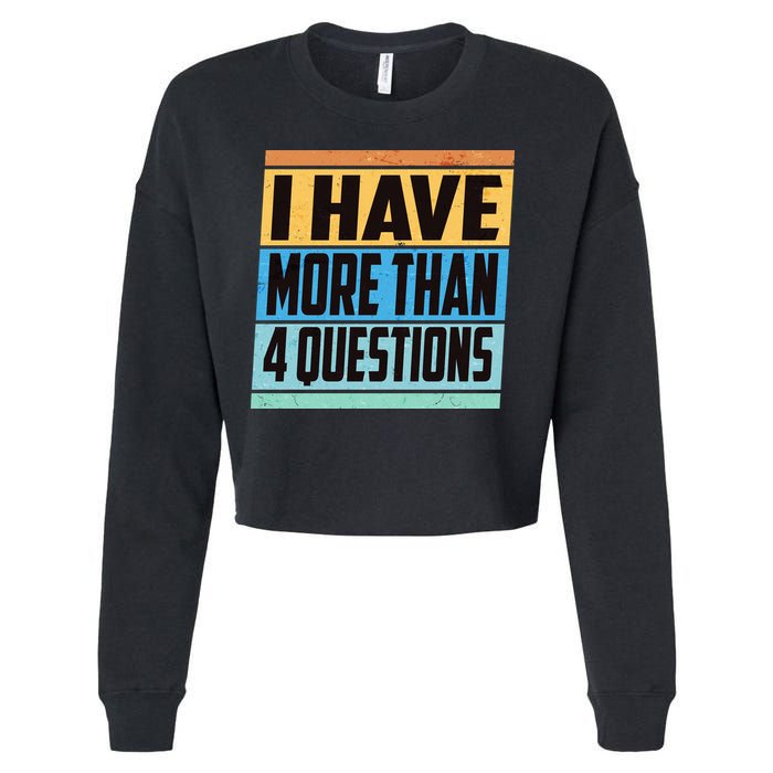 Passover I Have More Than 4 Questions Cropped Pullover Crew