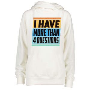 Passover I Have More Than 4 Questions Womens Funnel Neck Pullover Hood