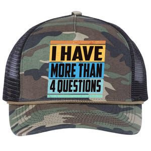 Passover I Have More Than 4 Questions Retro Rope Trucker Hat Cap