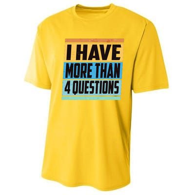 Passover I Have More Than 4 Questions Performance Sprint T-Shirt