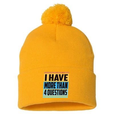 Passover I Have More Than 4 Questions Pom Pom 12in Knit Beanie