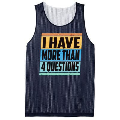 Passover I Have More Than 4 Questions Mesh Reversible Basketball Jersey Tank