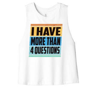 Passover I Have More Than 4 Questions Women's Racerback Cropped Tank