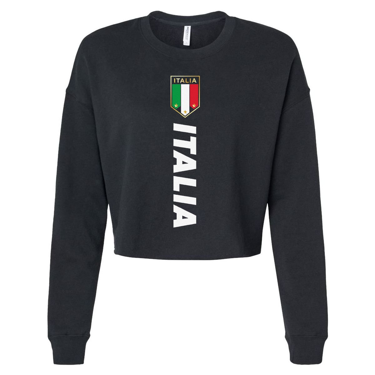 Proud Italian Italia Design Italian Soccer Jersey Style Cropped Pullover Crew