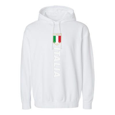 Proud Italian Italia Design Italian Soccer Jersey Style Garment-Dyed Fleece Hoodie