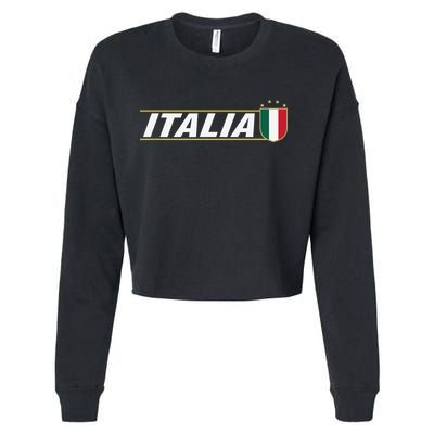 Proud Italian Italia Design Italian Soccer Jersey Style Cropped Pullover Crew