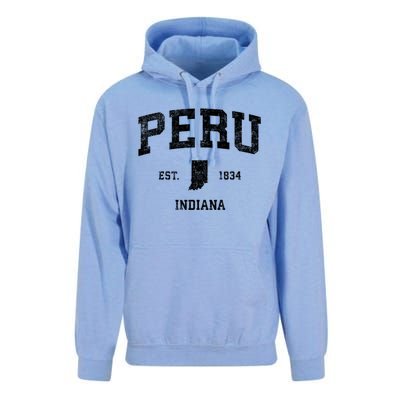 Peru Indiana In Vintage Sports Unisex Surf Hoodie