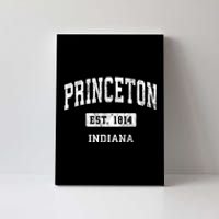 Princeton Indiana In Vintage Sports Established Canvas