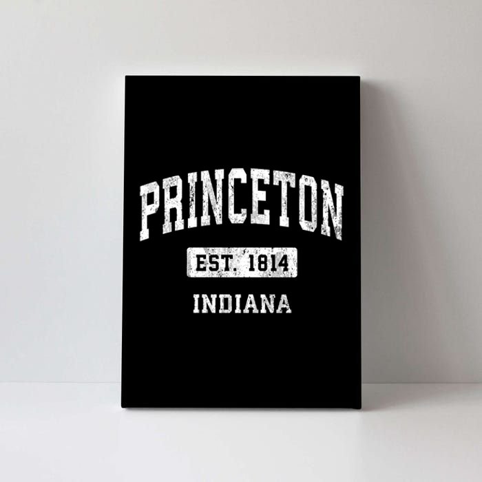 Princeton Indiana In Vintage Sports Established Canvas