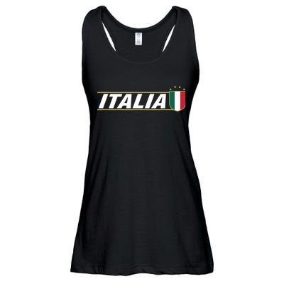 Proud Italian Italia Design Italian Soccer Jersey Style Ladies Essential Flowy Tank