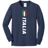 Proud Italian Italia Design Italian Soccer Jersey Style Kids Long Sleeve Shirt